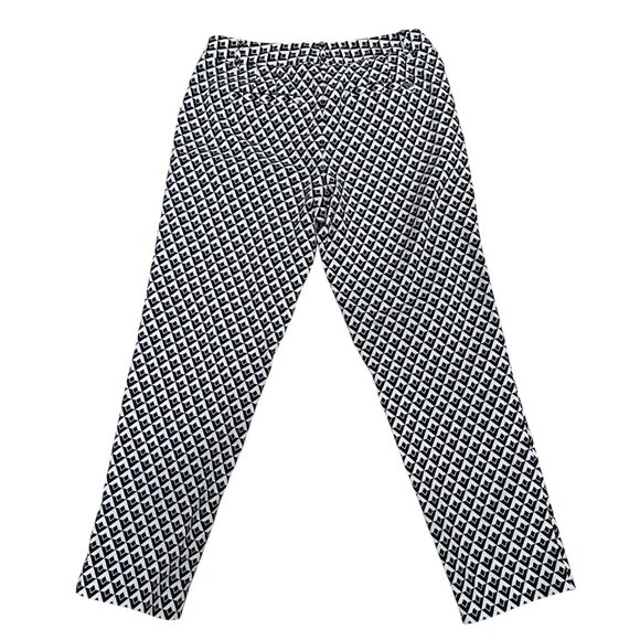 White House Black Market Slim Ankle Pants 6R Geometric Preppy Mod Career Stretch - Picture 6 of 8